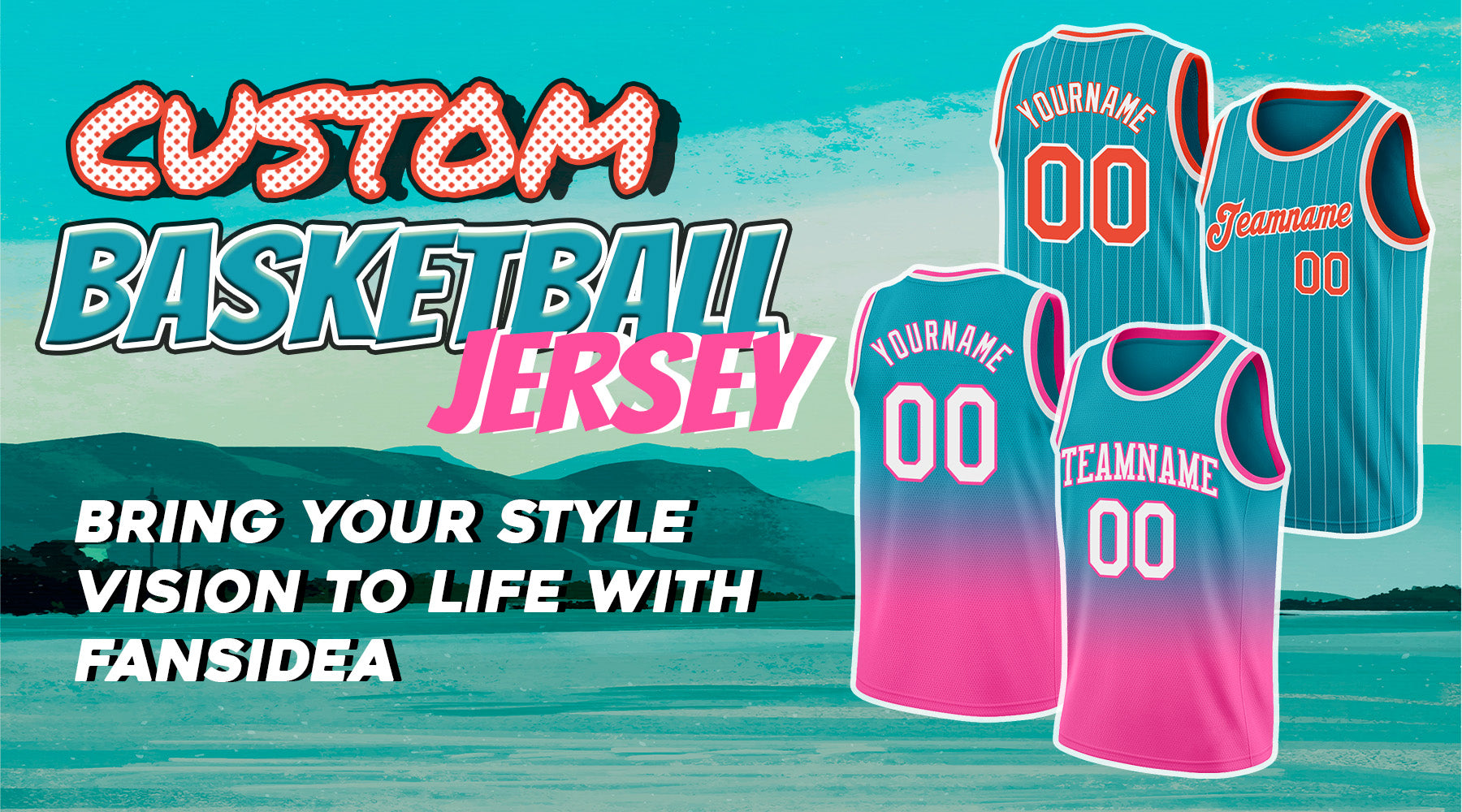 cusstom basketball teal jersey