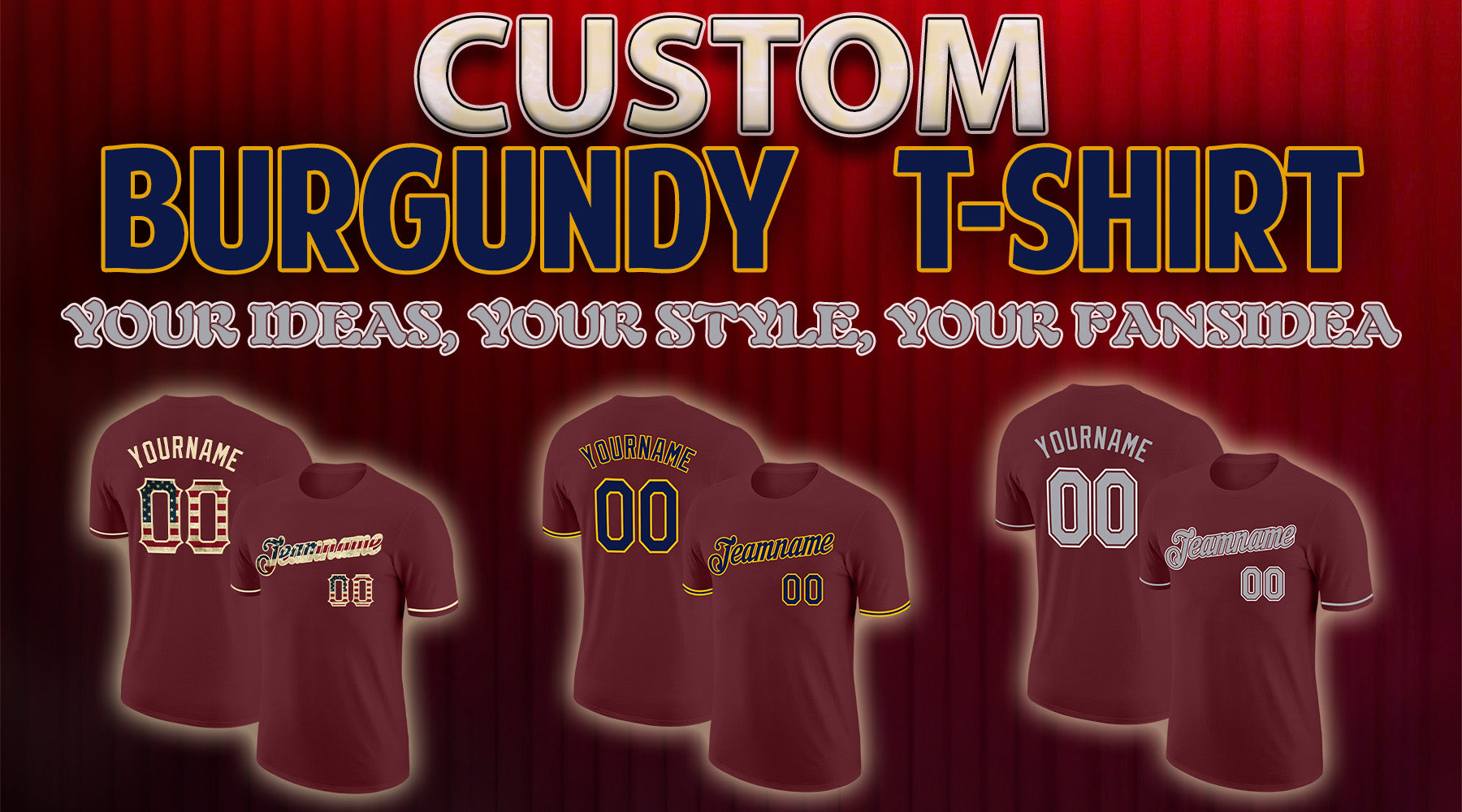 custom burgundy t shirt