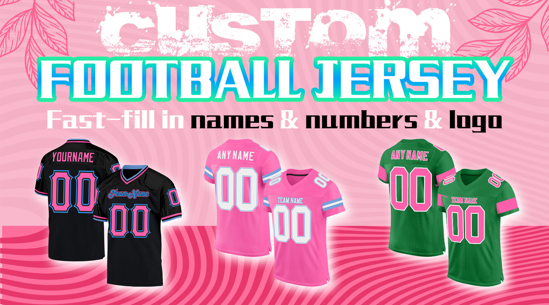 custom football-pink-ribbon jersey
