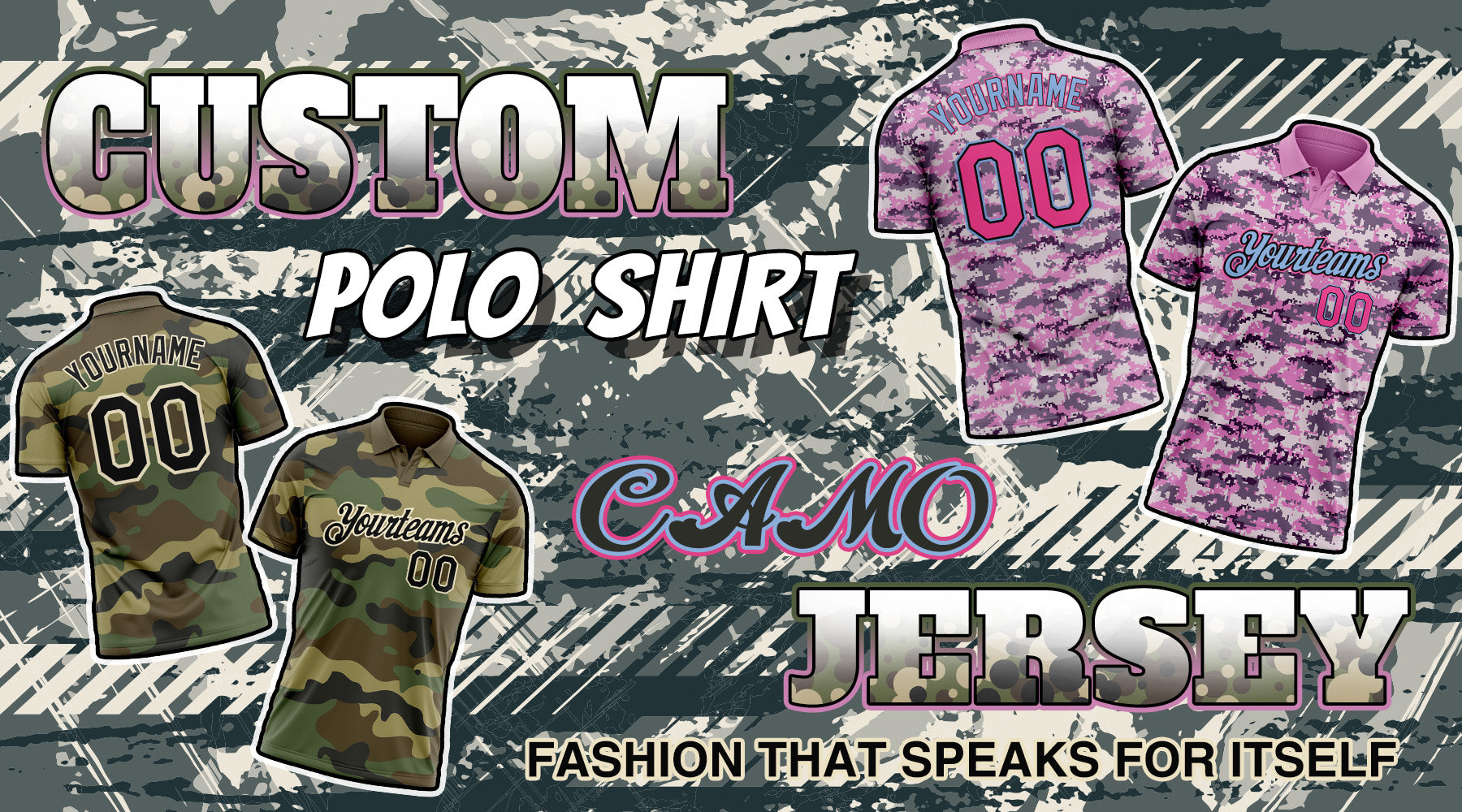 custom golf polo camo jersey