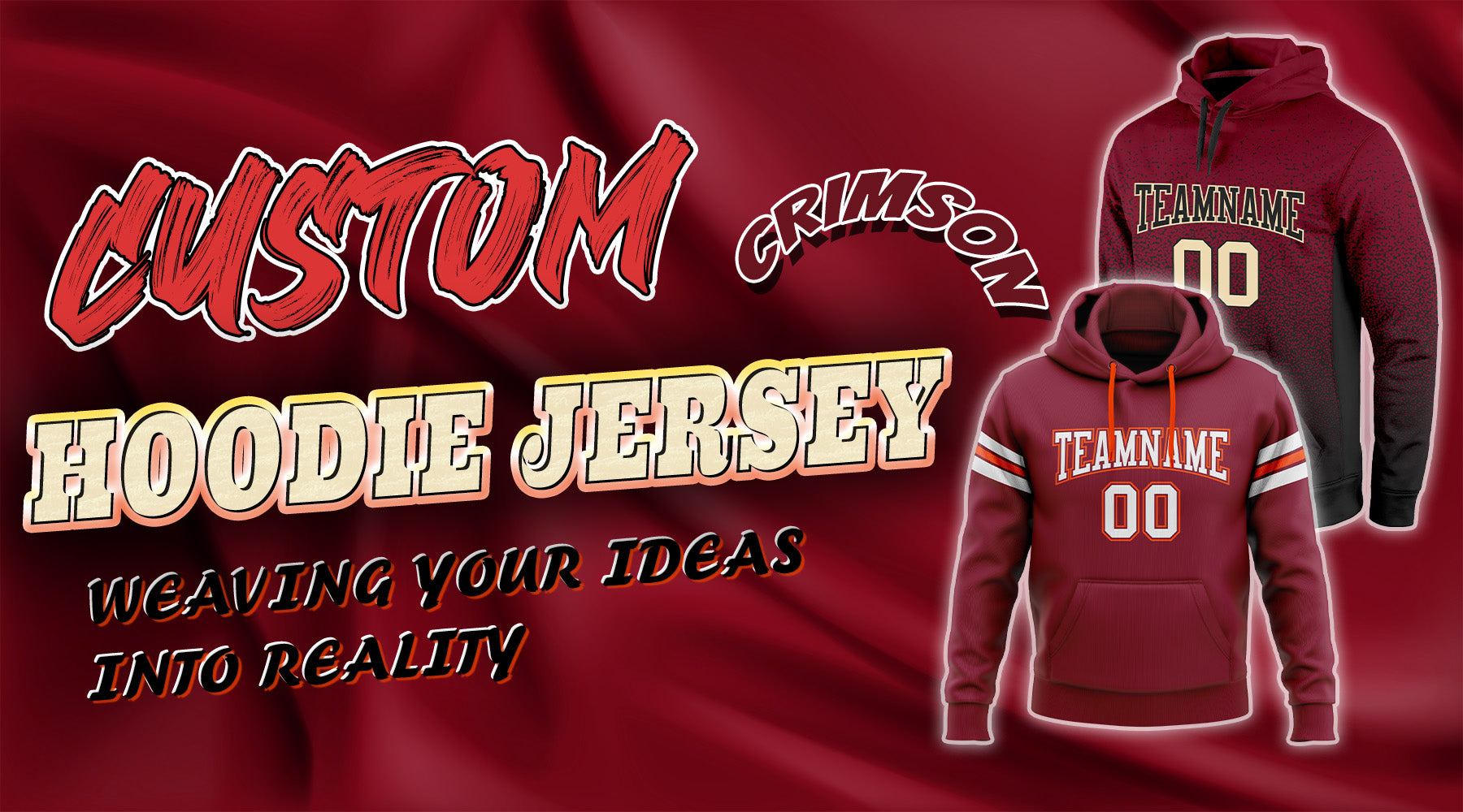 custom hoodie crimson jersey