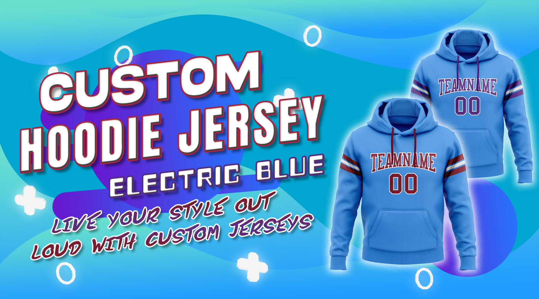 custom hoodie electric blue jersey