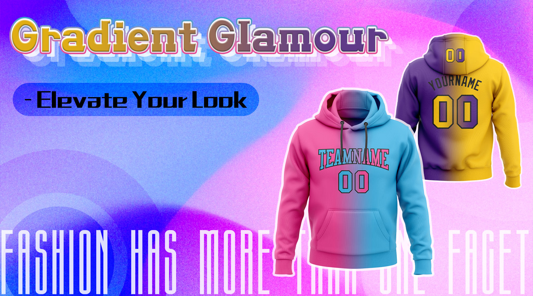 custom gradient fashion hoodie