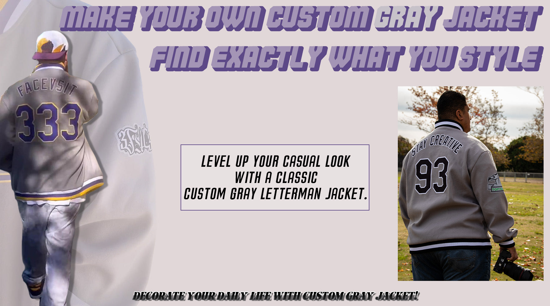 custom jacket gray jersey