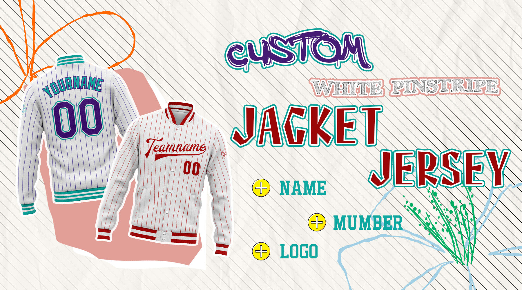 custom jacket white pinstripe jersey