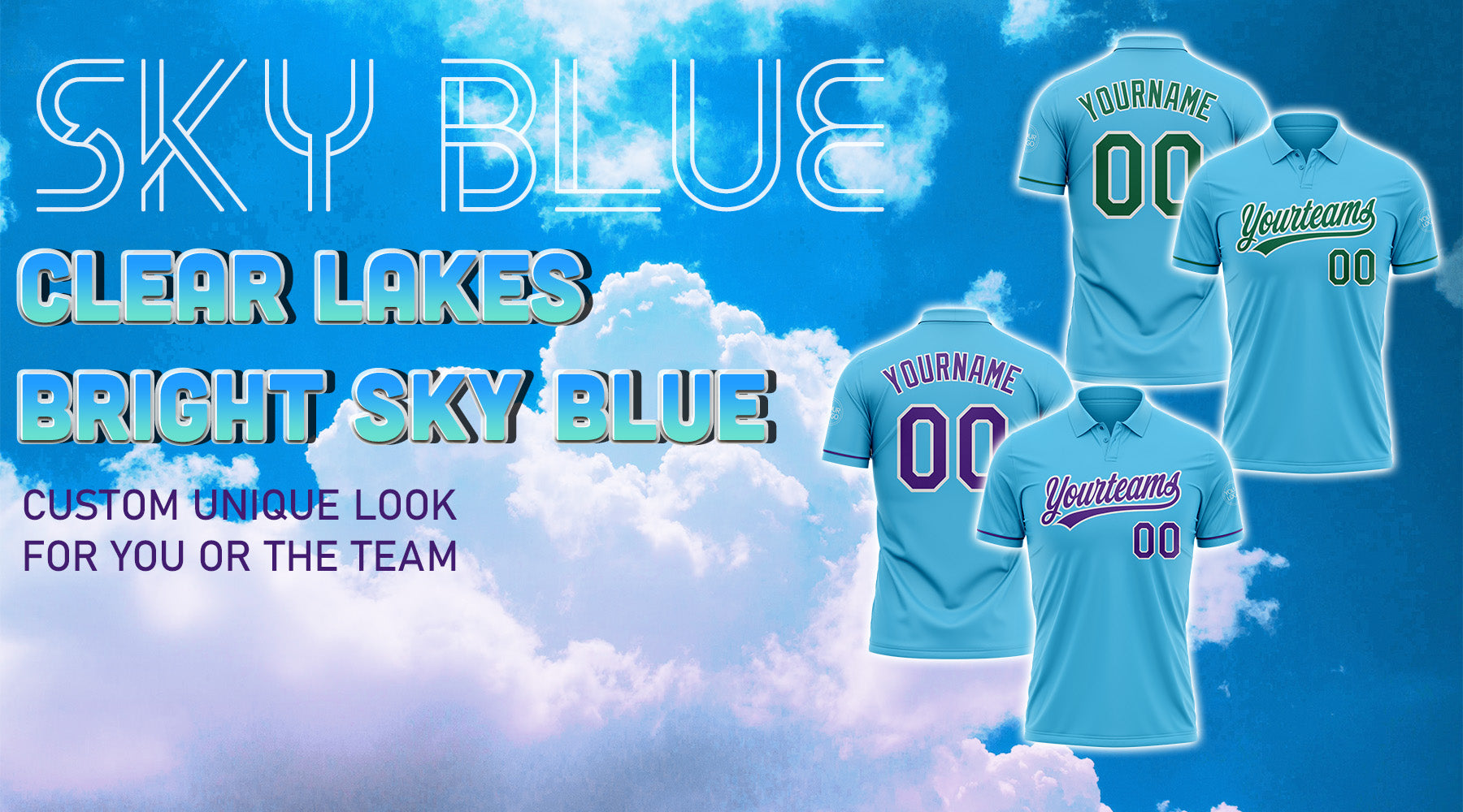 custom polo sky blue