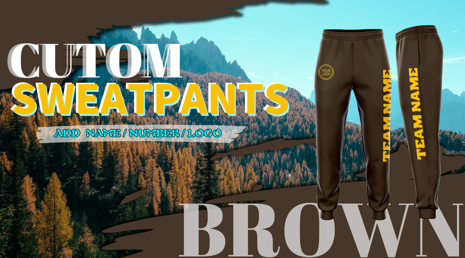 custom sweatpants brown