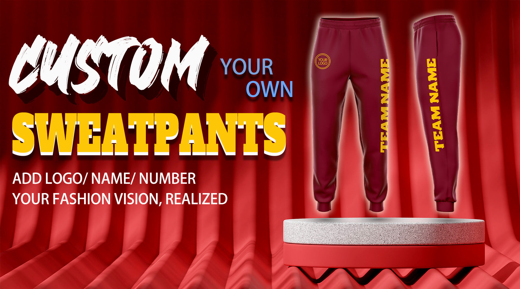 custom sweatpants crimson
