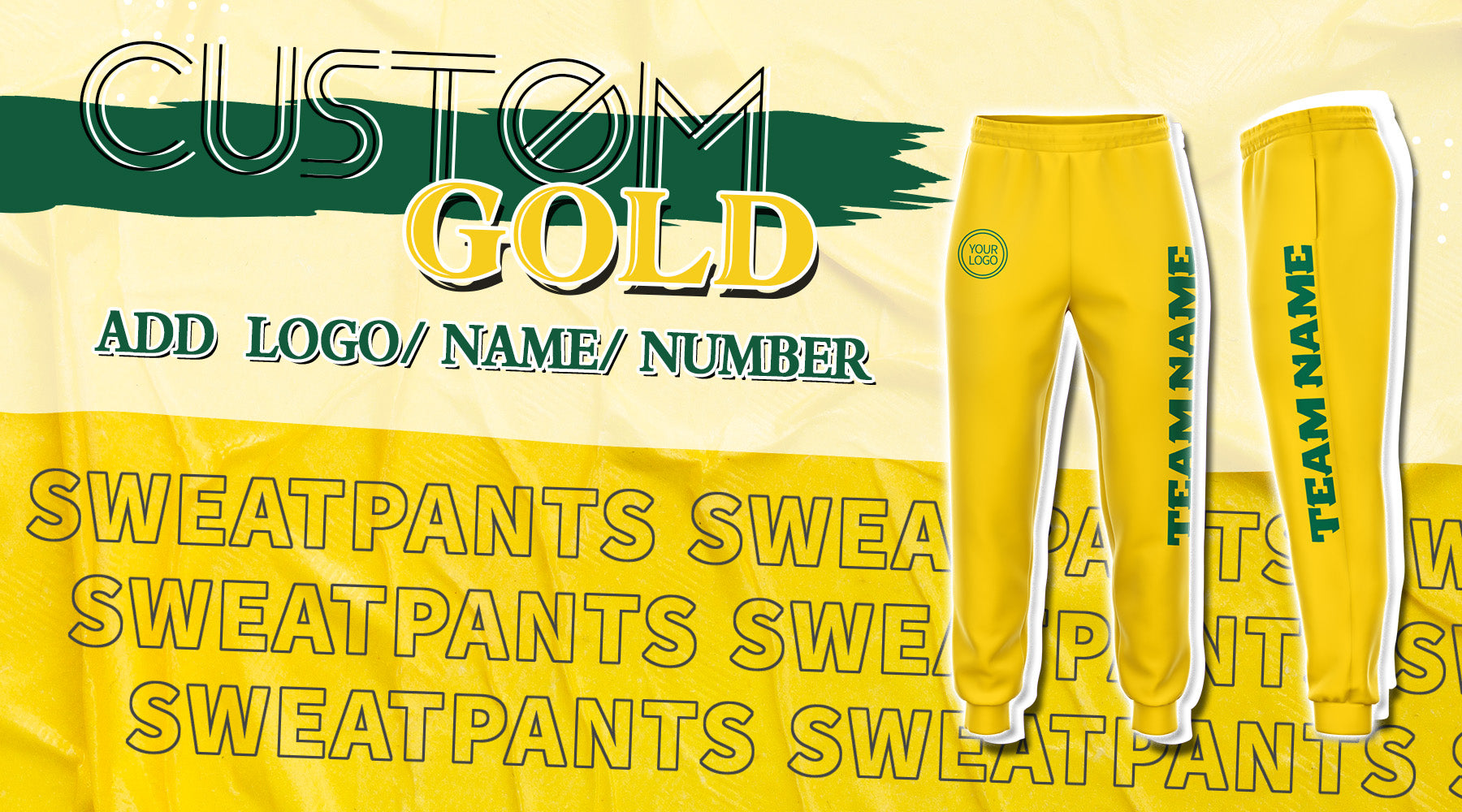 custom sweatpants gold pants