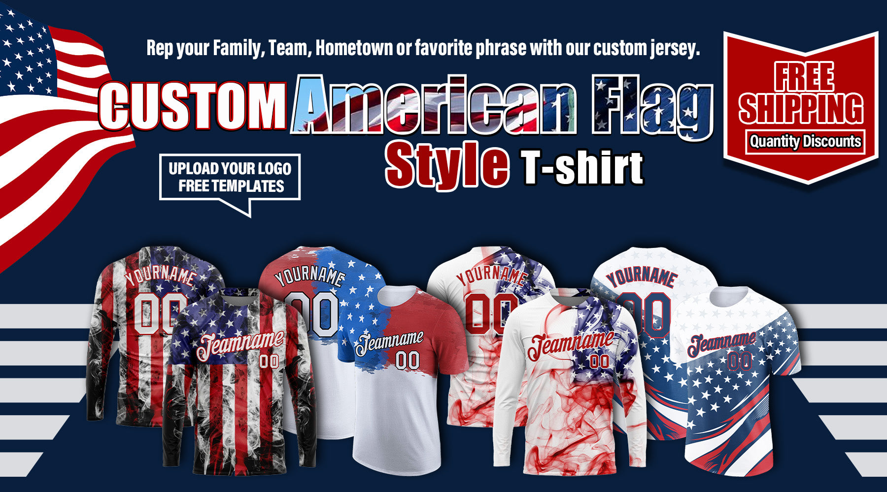 custom american flag t-shirt