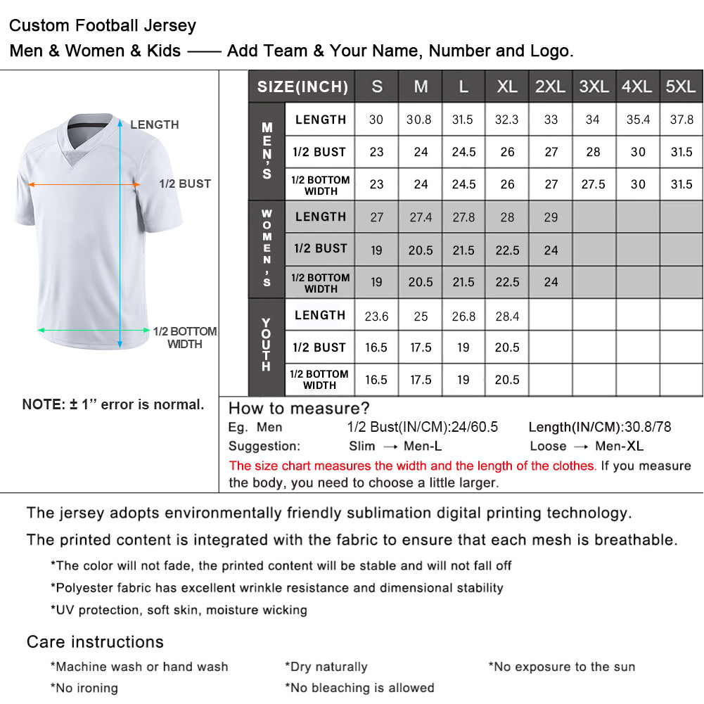 Size Chart | Jerseys Handmade Store Size Guide | Fansidea - FansIdea