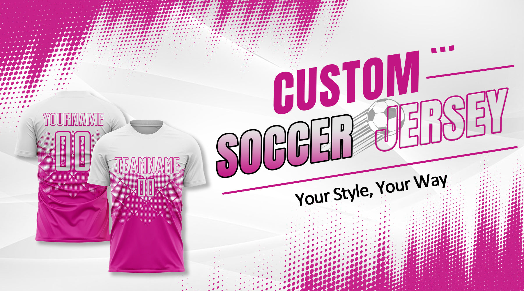 custom Soccer Deep Pink jersey