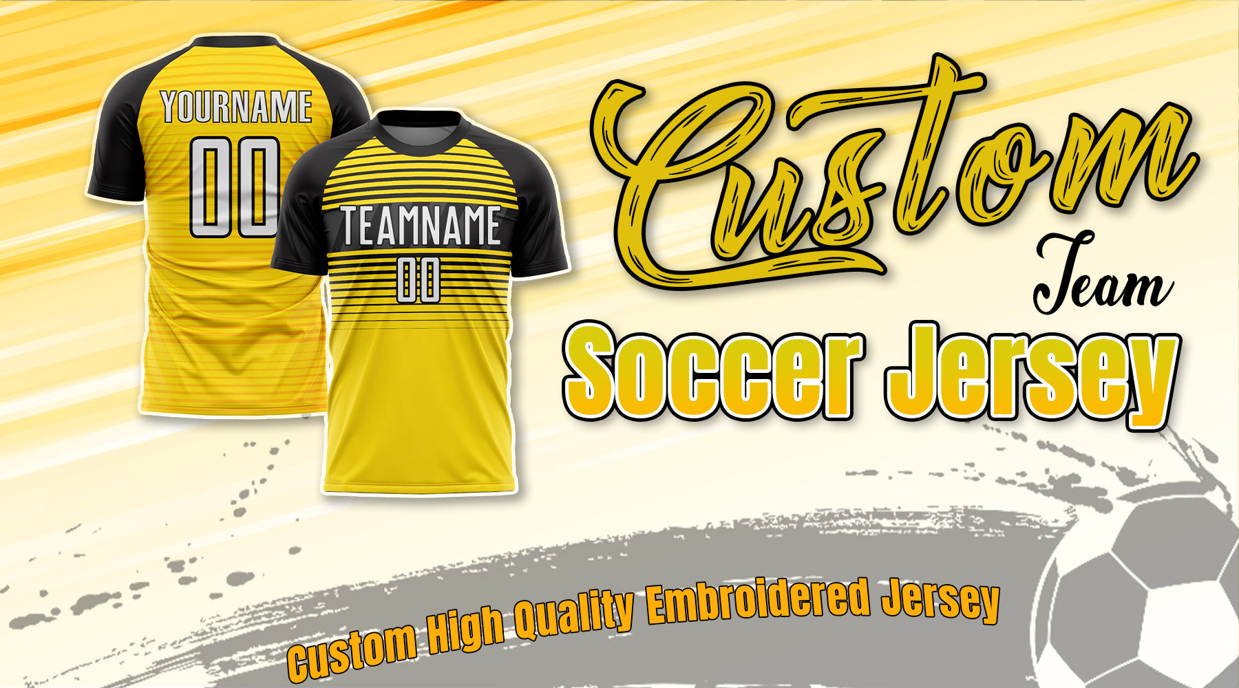 custom Soccer Yellow jersey