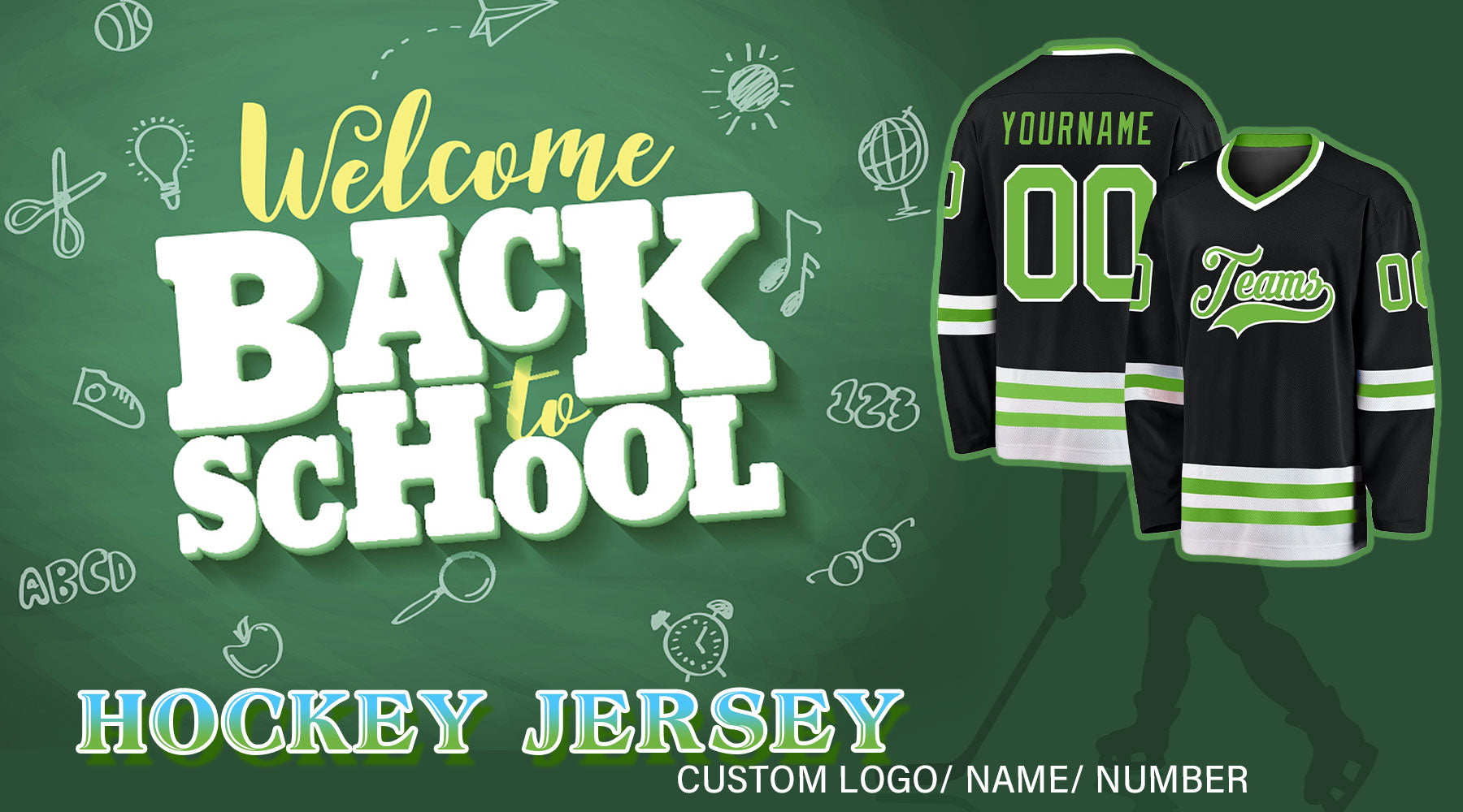 custom back to school hockey jersey