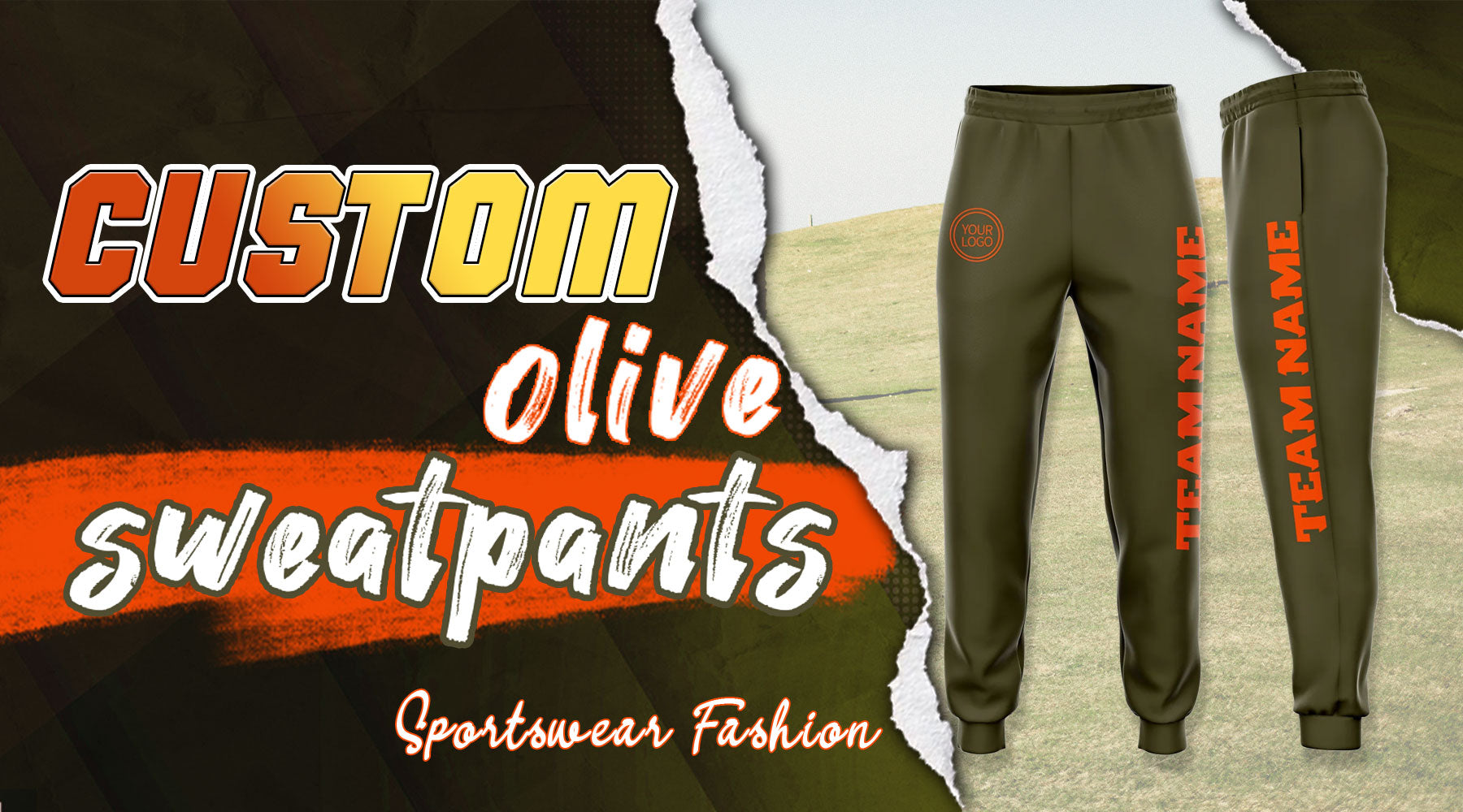 custom olive sweatpants