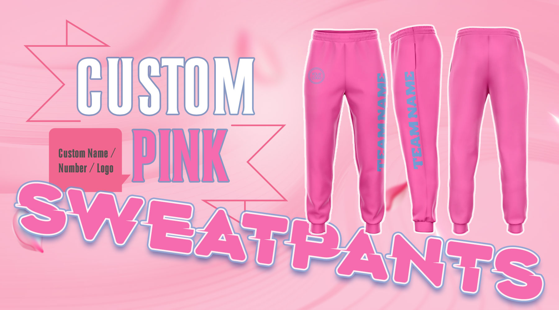 custom pink sweatpants