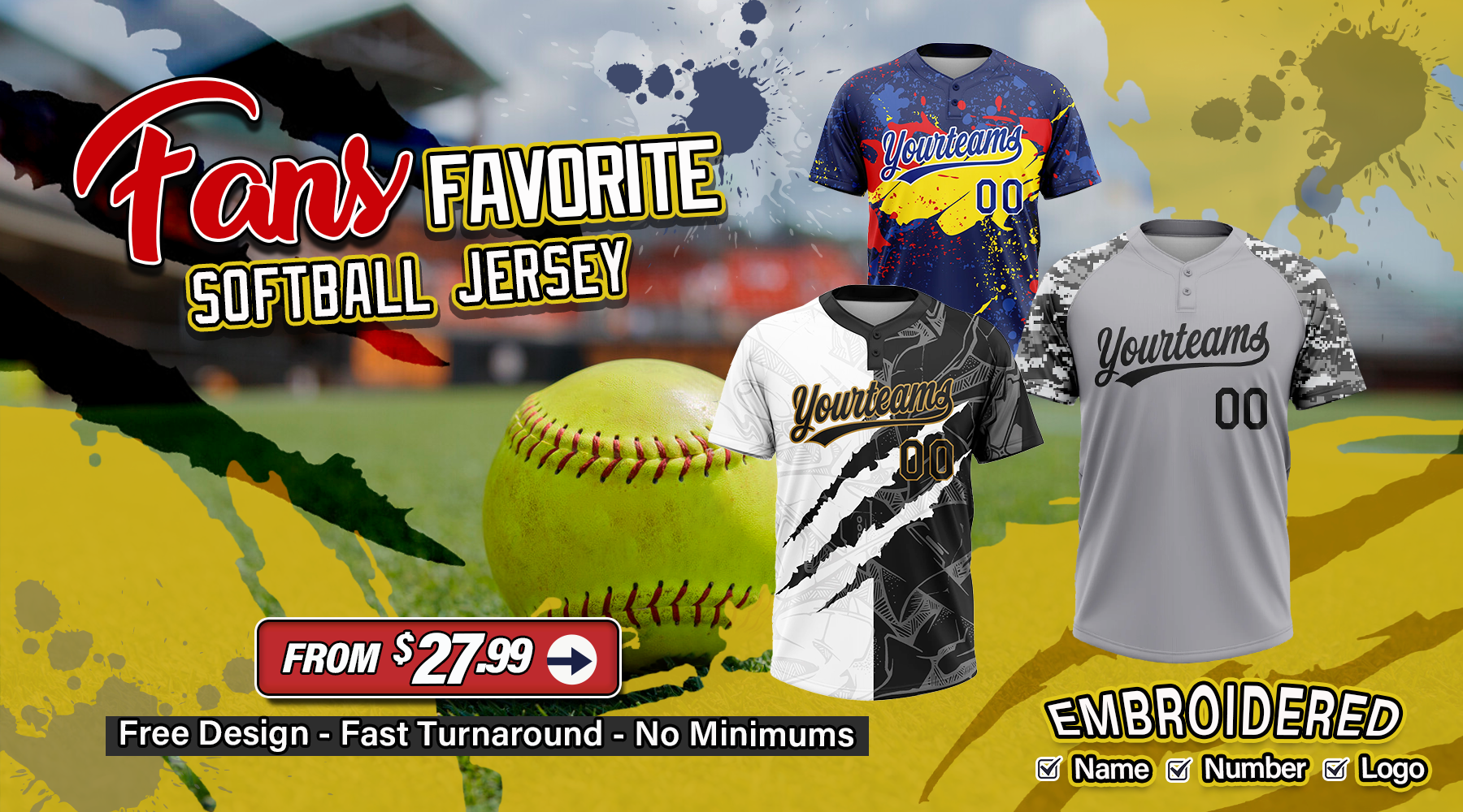 Custom Softball Jerseys & Custom Softball Team Uniforms