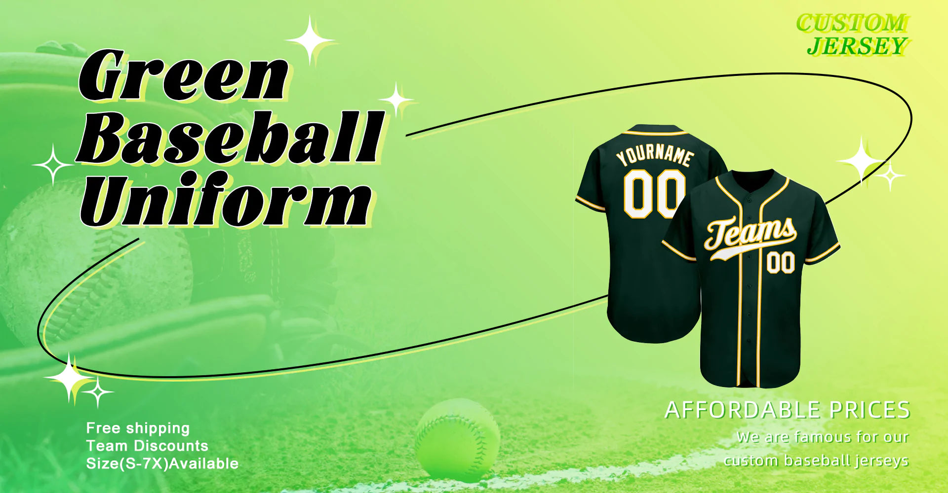 green baseball jerseys custom