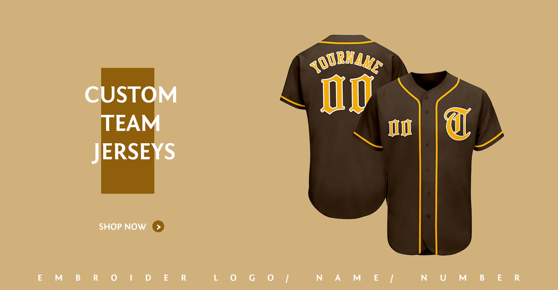 brown baseball jersey customizable