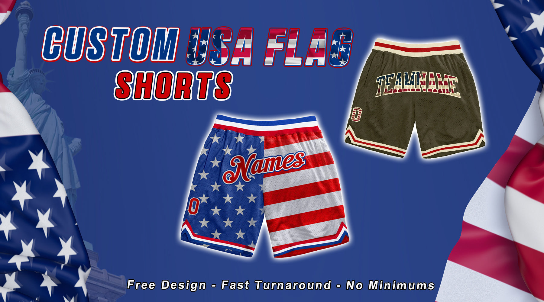 custom american flag shorts