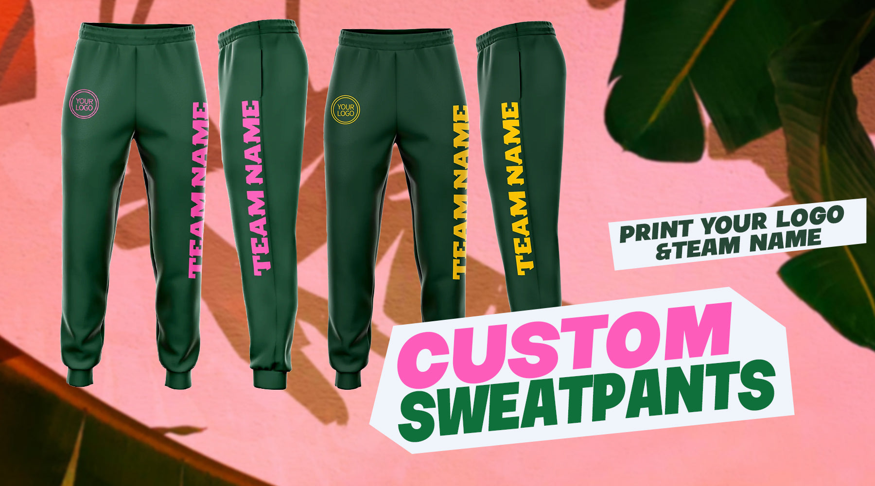 Custom green sweatpants