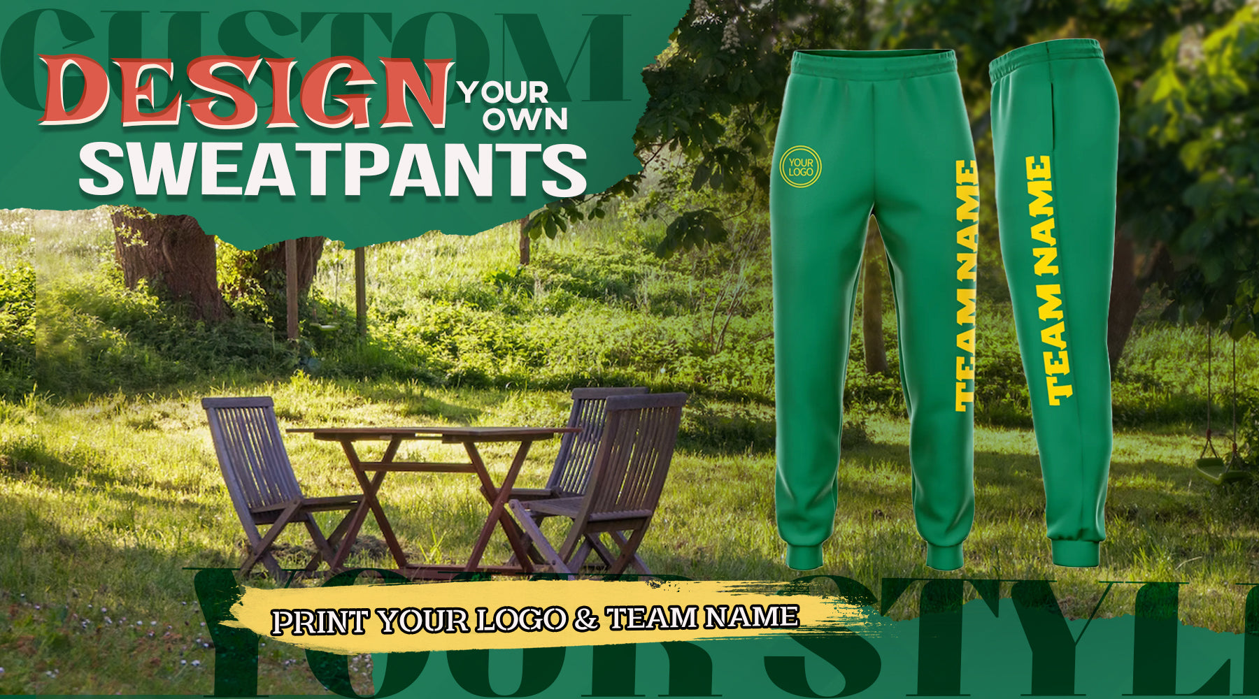 custom kelly green sweatpants