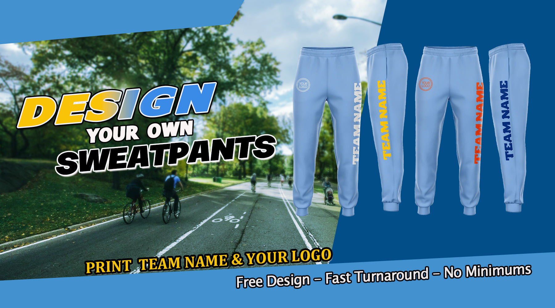 custom light blue sweatpants