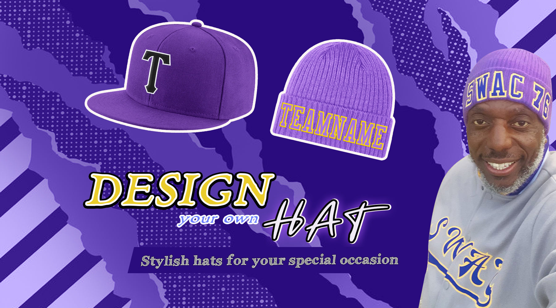 custom purple hat