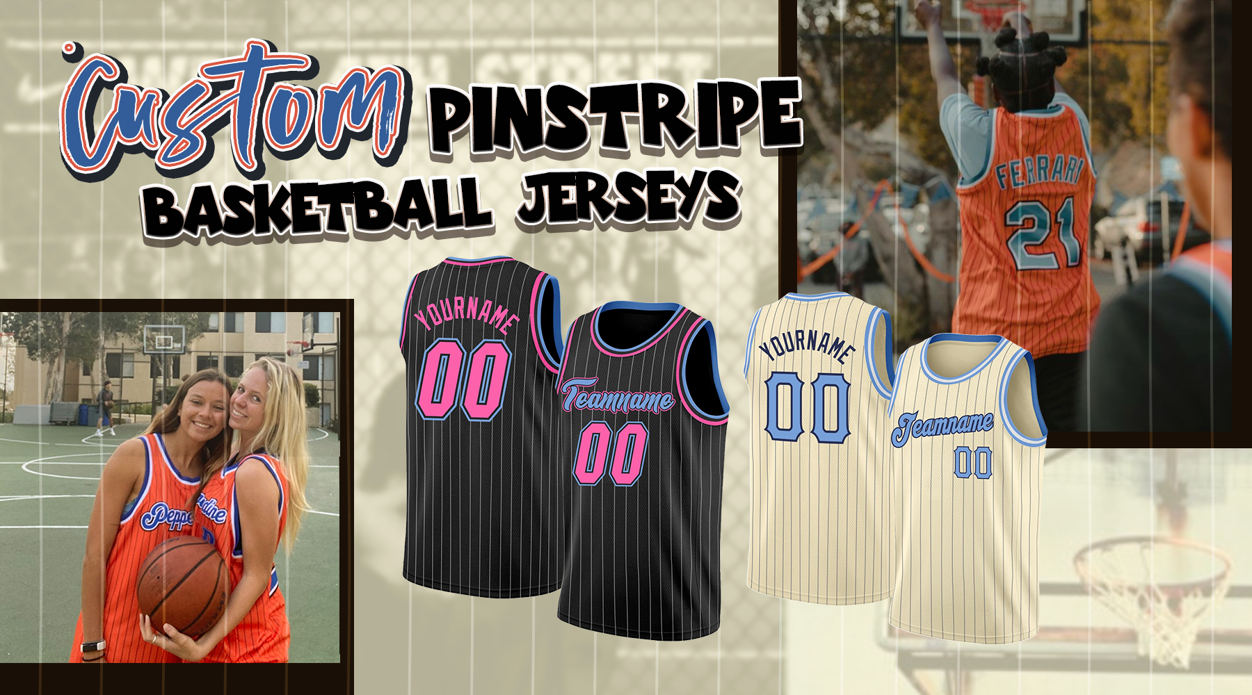 custom basketball pinstripe jersey