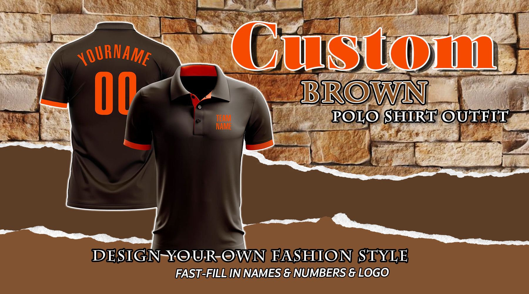 custom golf polo brown shirts