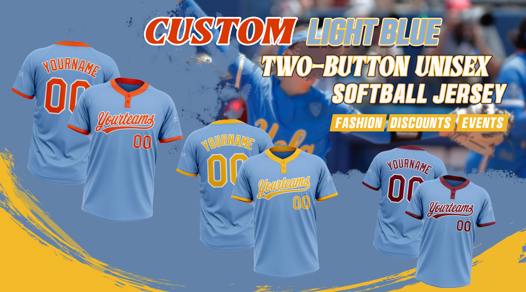 light blue softball jersey