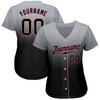 Custom Gray Black-Pink Authentic Fade Fashion Baseball Jersey