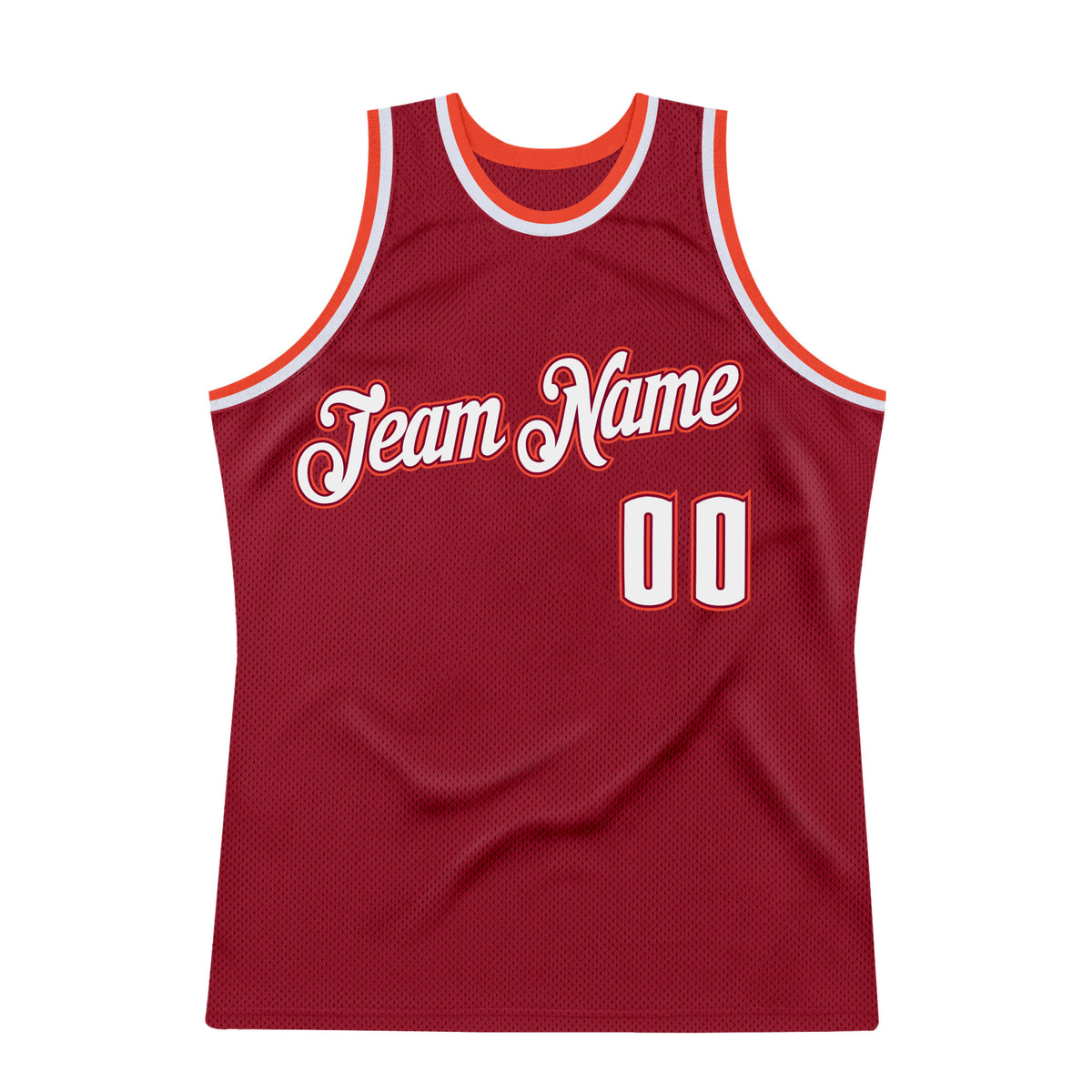 Custom Team Orange Basketball White Maroon Rib-Knit Jersey Discount ...