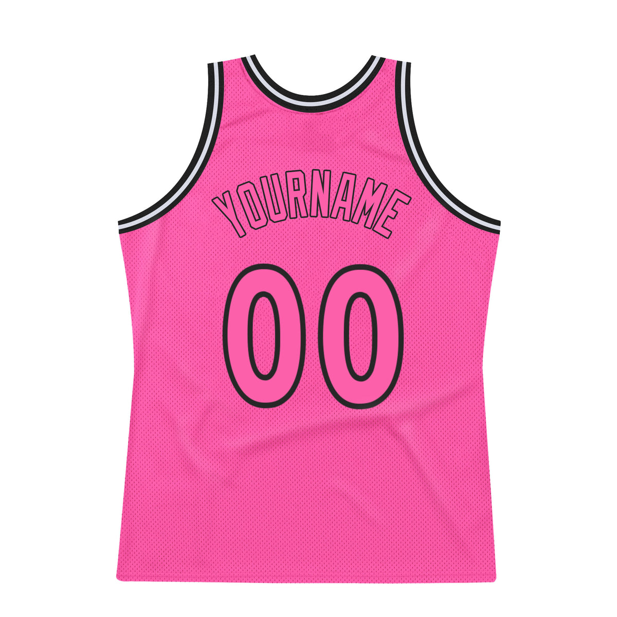Custom Team Black Basketball Pink Pink Rib-Knit Jersey Discount - FansIdea