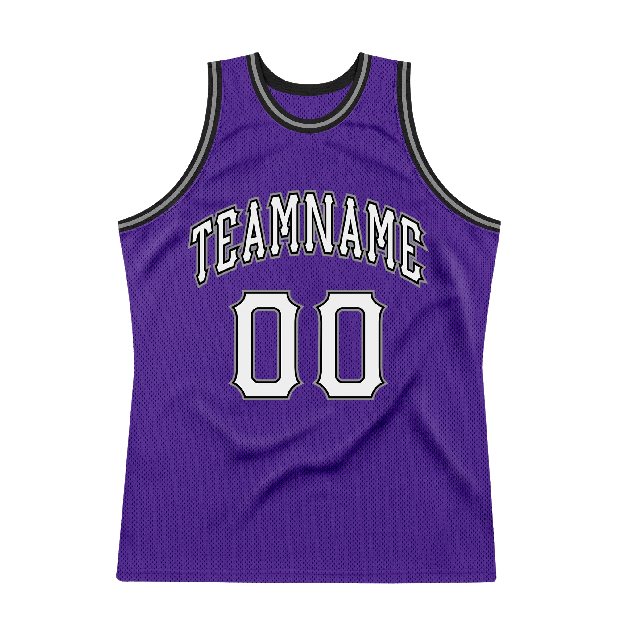 Custom Team Black Basketball White Purple Rib-Knit Jersey Discount ...