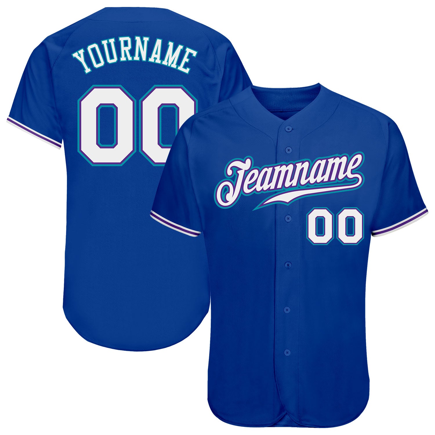 Custom Royal White-Teal Authentic Baseball Jersey Discount - FansIdea