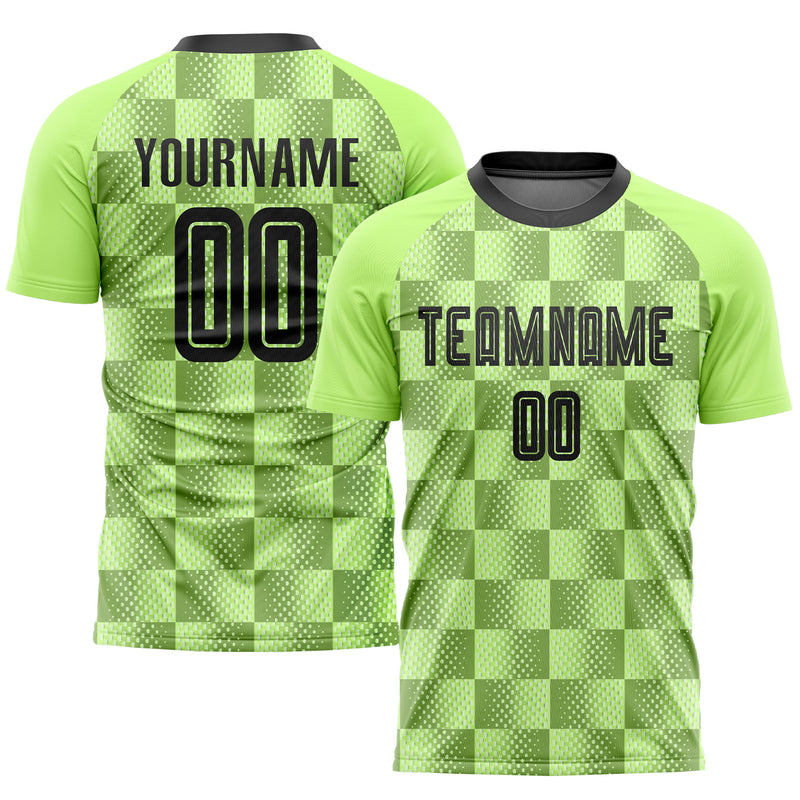 Custom Neon Green Black Third Sublimation Soccer Uniform Jersey ...