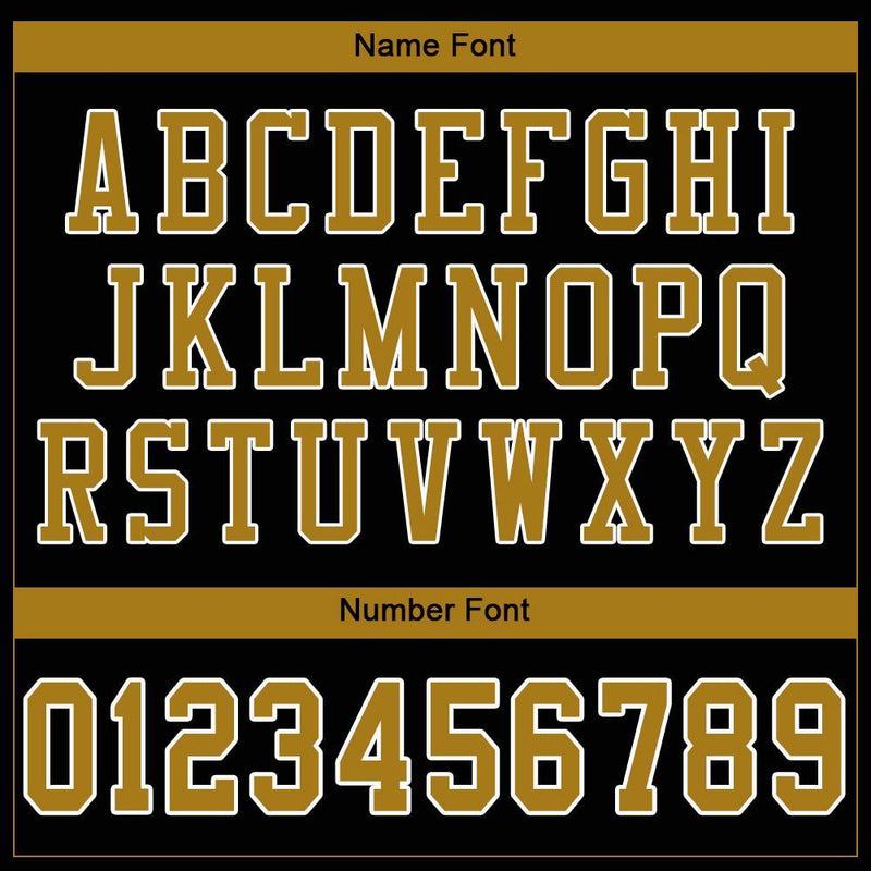 Custom Black Old Gold-White Mesh Authentic Football Jersey - FansIdea