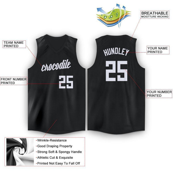 Custom Black White V-Neck Basketball Jersey , Choose Your Own Custom ...