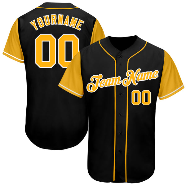 Custom Team White Baseball Gold Authentic Black Jersey Discount - FansIdea