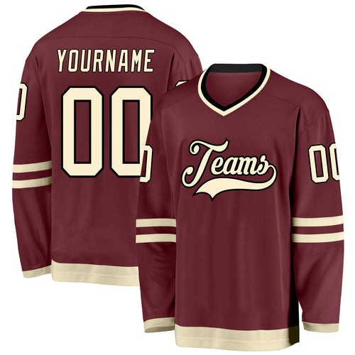 Custom Burgundy Hockey Jerseys | Burgundy Hockey Team Uniforms - FansIdea