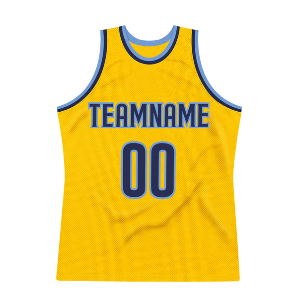 Custom Team Light Blue Basketball Navy Authentic Gold Throwback Jersey ...