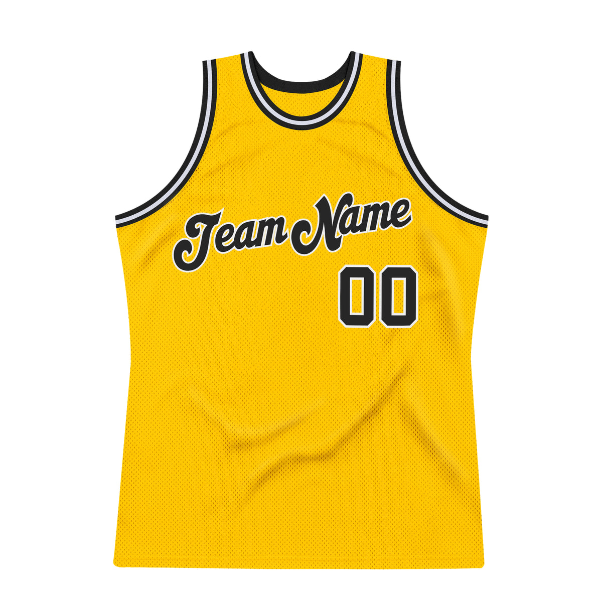 Custom Team White Basketball Black Authentic Gold Throwback Jersey ...