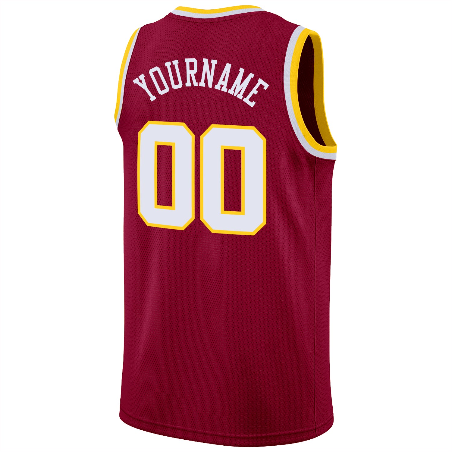 Custom Team Gold Basketball White Maroon Rib-Knit Jersey Discount ...