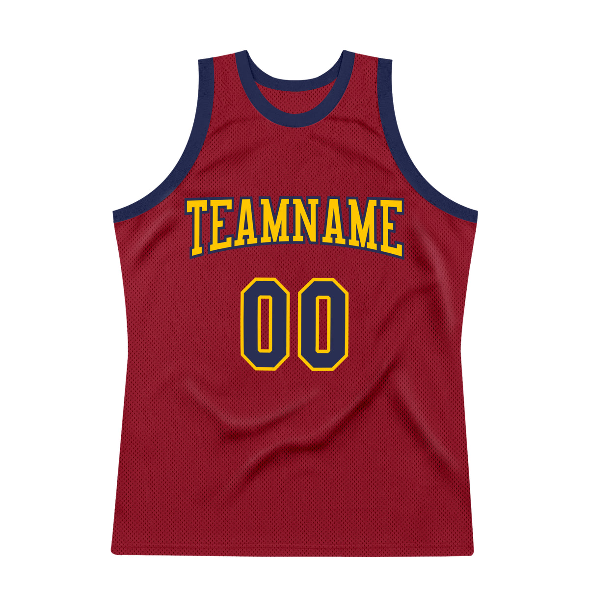 Custom Team Gold Basketball Navy Maroon Rib-Knit Jersey Discount - FansIdea