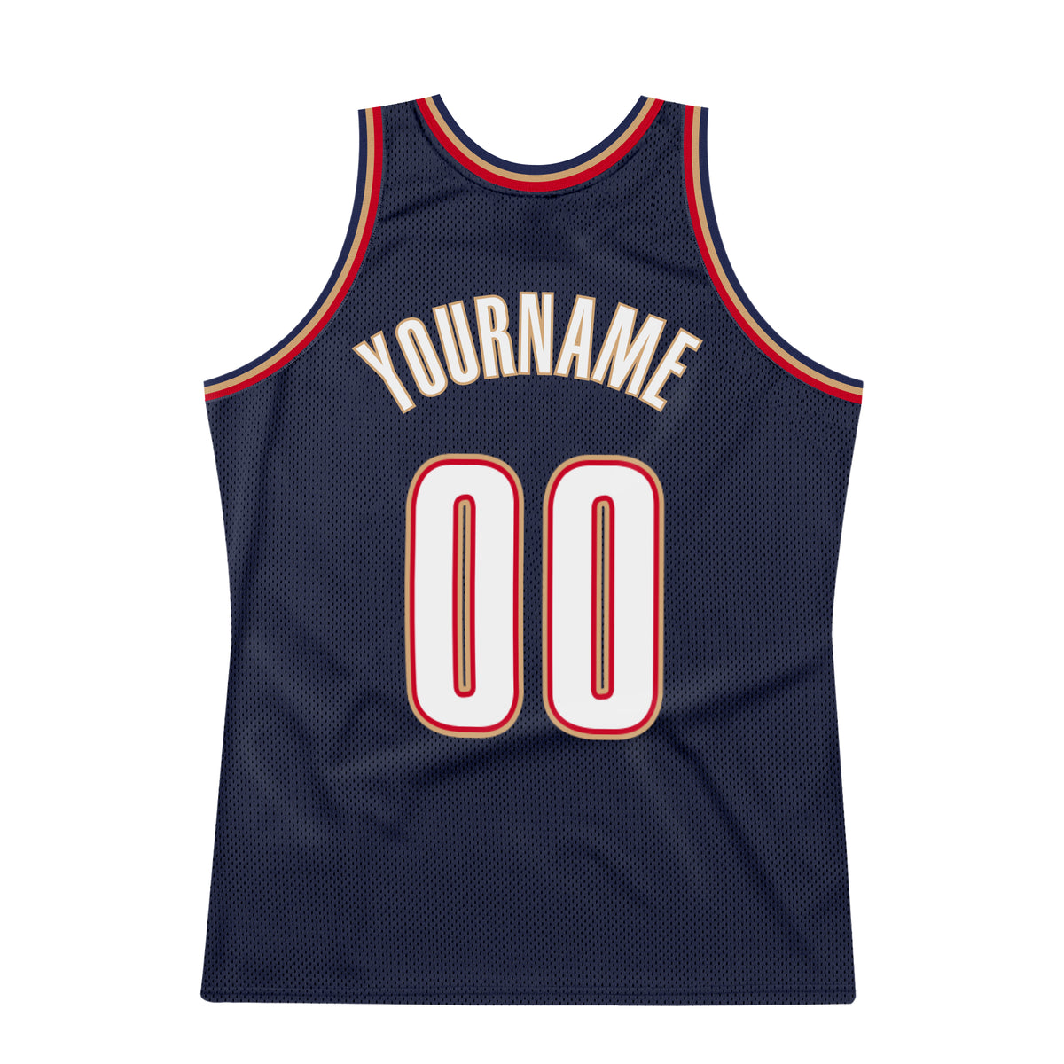 Custom Team Orange Basketball White Authentic Navy Throwback Jersey ...