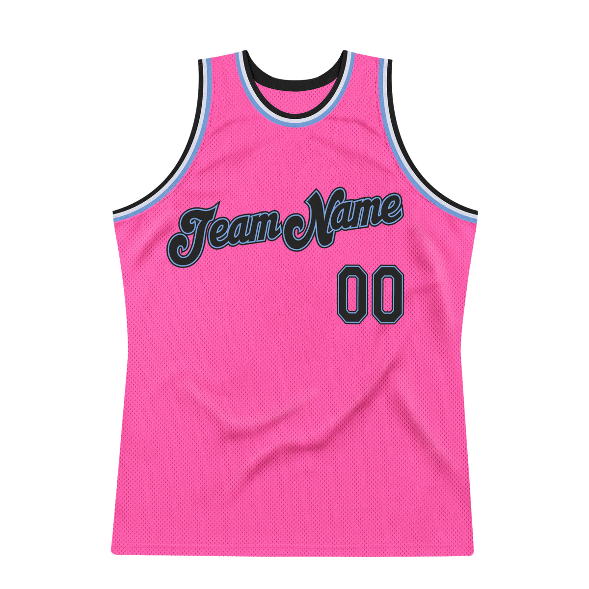 Custom Team Light Blue Basketball Black Authentic Pink Throwback Jersey ...
