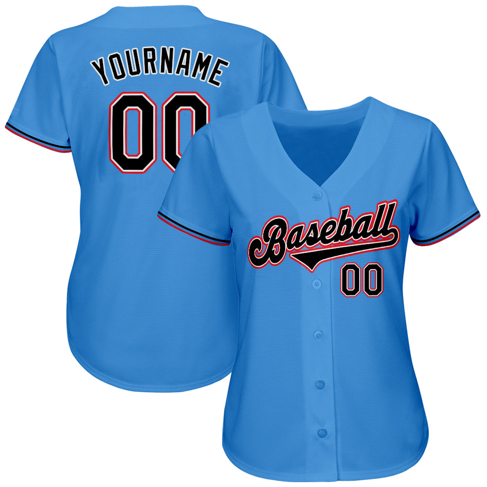 Custom Team Orange Baseball Black Authentic Powder Blue Jersey Discount ...