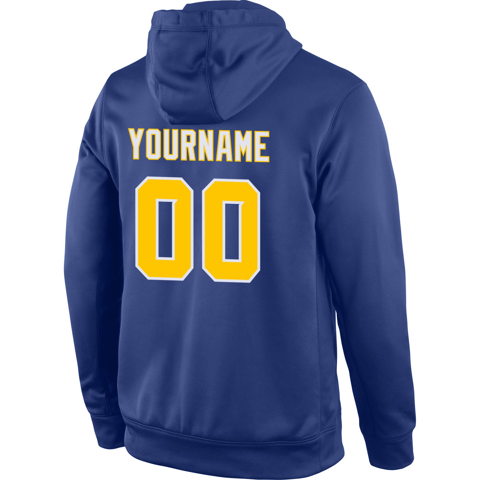 Custom Team White Hoodie Gold Royal Hoodies Discount - FansIdea