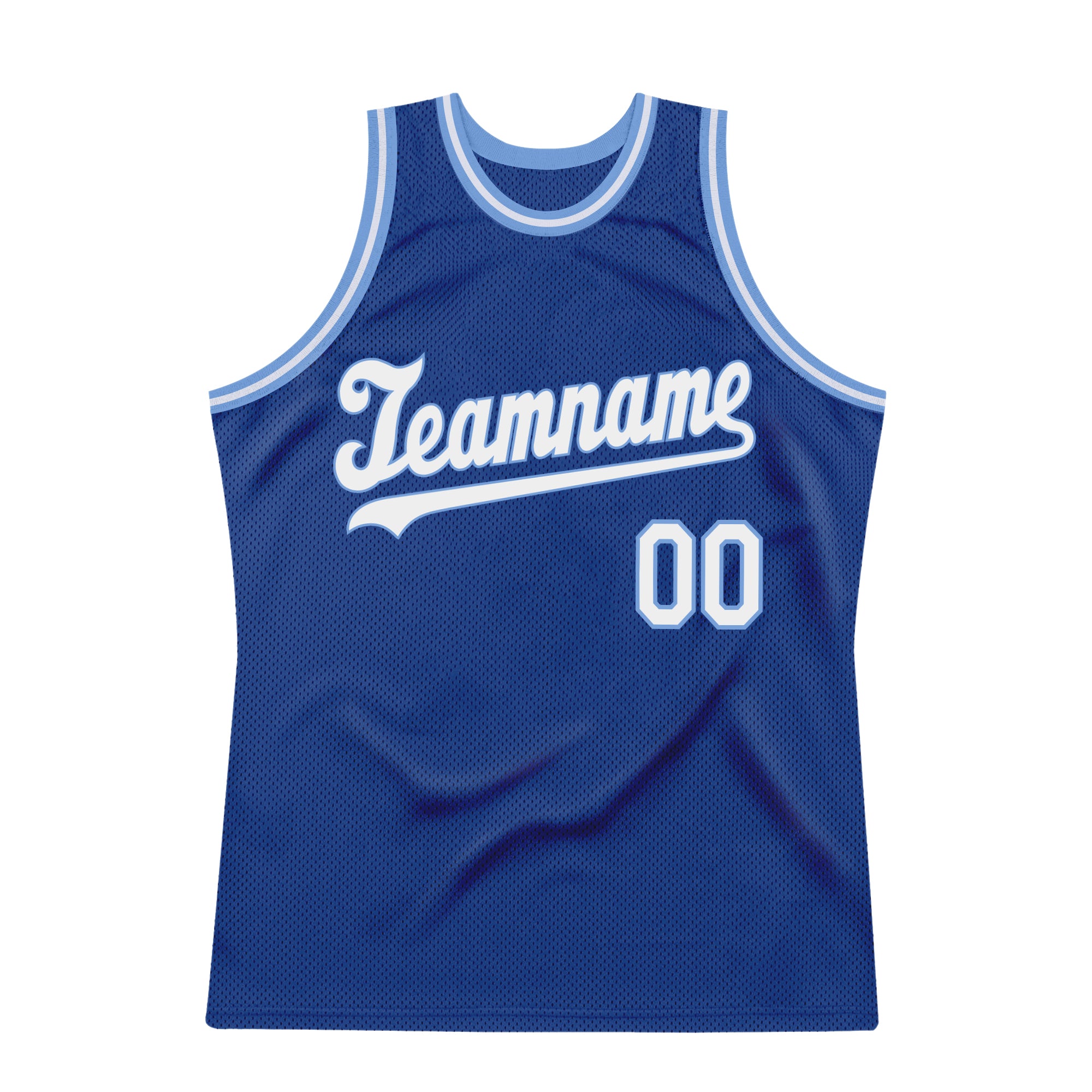 Custom Team Light Blue Basketball White Authentic Royal Throwback ...